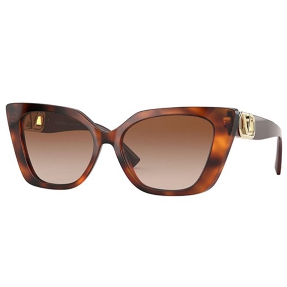 VALENTINO HAVANA/BORDEAUX CAT EYE ACETATE UNISEX SUNGLASSES VA 4073 - Picture 3 of 6